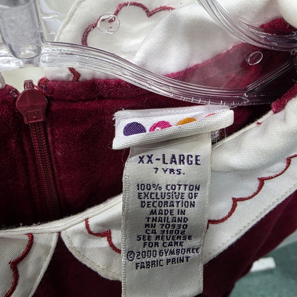 Vintage Gymboree Burgundy Velvet Kids Dress - Picture 3 of 4